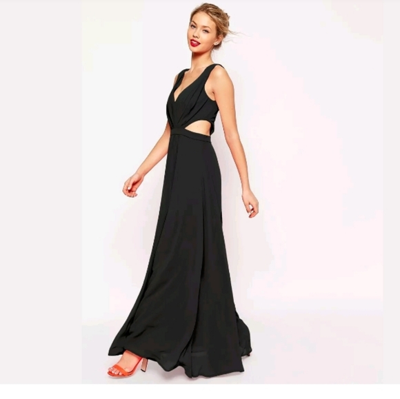 Express Dresses & Skirts - Express Black Plunging Side Cut Out V-Neck Dress S